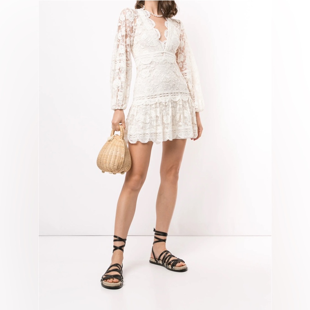 ALEXIS | Preena Lace Mini Dress in Ivory - Picture 7 of 10